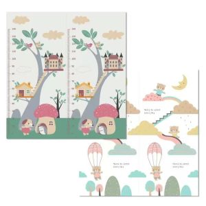 Covoras pentru Copii, Flippy, cu 2 Fete, Model Ursulet/Catelusi, din XPE+PE, Impermeabil, Antiderapant, Protectie Termica, +3 Luni, Pliabil, 180 x 200 x 1.5 cm, Multicolor
